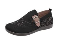 Ladies Brown oafers Size 6 of Soft Middle and Elderly Shoes A Stirrup Old Cloth Shoe Flat Bottom Ladies Casual Shoes Silver Ballerina Shoe