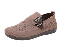 Ladies Brown oafers Size 6 of Soft Middle and Elderly Shoes A Stirrup Old Cloth Shoe Flat Bottom Ladies Casual Shoes Silver Ballerina Shoe
