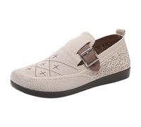 Ladies Brown oafers Size 6 of Soft Middle and Elderly Shoes A Stirrup Old Cloth Shoe Flat Bottom Ladies Casual Shoes Silver Ballerina Shoe
