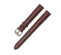 Ladies Calfskin Strap Watch Accessories Pin Buckle Strap 12mm-20mm with Rose Gold Buckle Watch Accessories