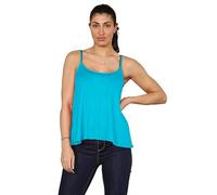 Ladies Camisole Tops for Women UK Plain Strappy Swing Vest Summer Flared Sleeveless Spaghetti Tank Top Turquoise XL Plus Size UK 16/18