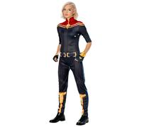 Ladies Capatin Marvel Costume Superhero Avengers Jumpsuit Fancy Dress Party