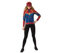 Ladies Captain Marvel Costume Top Superhero Fancy Dress Outfit