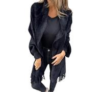 Ladies Cardigan Size 1820 Women's Long Sleeve Casual Tassel Shawl Coat Women's Open Front Sweater Cardigan Long Sleeve Knit Lightweight Outwear Long Ink Cardigans for Women