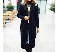 Ladies Cardigan, Women'S Cardigan Vintage Black V-Neck Rhombus Twist Jacquard Pocket Mid-Length Knitted Coat Soft Spring Autumn Warm Knit Jacket Long Sleeve Button Open Sweater Casual Outing Outwear