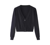 Ladies Cardigans Size 14 V Neck Women's Basic Cardigan Solid Color Spring Button Down Long Sleeve Sweater Outwear Womens Cardigans Size 12 Women's Fashion Black
