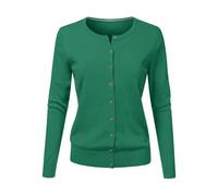 Ladies Cardigans Size 20/22 Crew Neck Knitted Cardigan Solid Color Women's Long Sleeve Cardigan Multiple Colors Plus Size Cardigans for Women UK Women's Fashion Green