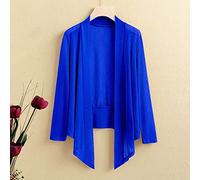 Ladies Cardigans,Women'S Chiffon Bolero Cardigan Elegant Plain Long Sleeve Shrug Jacket Open Front Summer Front Tie Sheer Cardigan Sexy V-Neck Dresses Cover-Up For Festival Party ,Royal Blue,Xxl