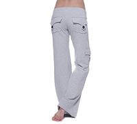 Ladies Cargo Trousers Offers Of The Day Elasticated Waist Flared Trousers with Pockets Gym Running Yoga Pants Outdoor Hiking Walking Combat Activewear Solid Color Casual Work Bottoms Daily Deals
