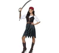 Smiffys Pirate Deckhand Costume, Blue, XS - UK Size 04-06
