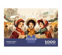 Ladies Carol Street 1000pc Jigsaw Puzzle Bundle Festive Joy Premium Jigsaw Puzzle Premium Cardstock Senior Enthusiasts Concentration Training Housewarming Office Break Gift Game 52x38cm/1000pcs