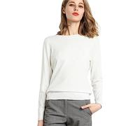Ladies Cashmere Crew Neck Jumpers Solid Color Warm Base Jumpers Long Sleeve Sweater Pullover for Mom Women UK