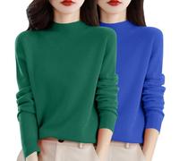 Ladies Cashmere Jumpers Soft Comfortble Long Sleeve Semi Turtleneck Sweaters Pullover Long Sleeve Cashmere Womens Solid Color Autumn Winter Sweaters