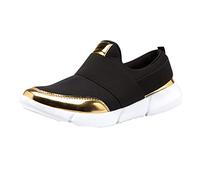 Ladies Casual Shoes Breathable Fabric Mesh Splicing Sport Running Shoes Ladies Black