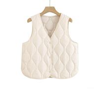 Ladies Casual Short Vest, Slim Fit with Button Closure, Solid Color Pattern, Suitable for Four Seasons, Perfect for Vacation, Club, and Daily Wear (5XL Beige)