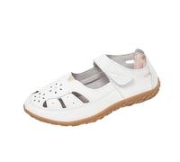 Ladies Casual Walking Sandals Hook Loop Shoes Faux Leather Cut Out Shoes Closed Toe Round Toe Slip On Wide Fit Summer Flat Heel For City Walks Weekend Getaways Beach Trips Daily Errands