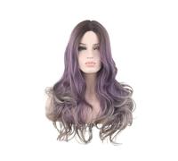Ladies center parted dyed wig fashion long curly hair big waves party cosplay wig