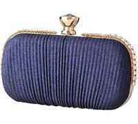 Ladies Charming Glittering Handbag Shoulder Women Clutch Rhinestone Evening Bridal Wedding Elegant Crossbody(Blue)