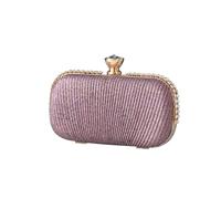 Ladies Charming Glittering Handbag Shoulder Women Clutch Rhinestone Evening Bridal Wedding Elegant Crossbody(Purple)