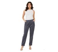 Ladies Cherry Berry Corduroy Pull-Over Pants - Straight Leg Elasticated Waist Side Pockets Trouser - Stylish, Warm, and Comfortable for Casual Outfits Grey