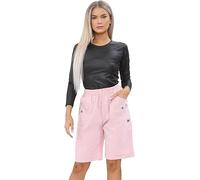 Ladies Cherry Berry Shorts - Womens Plain Capri Length Stretch Fit Pull On Elasticated Waist Summer Crop hot Pants Short Pants Plus Size 10-20 UK