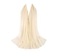 Ladies Chiffon Oversized Plain Scarf Women Quality Large Maxi Hijab Shawl (Cream)