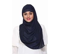 Ladies Chiffon Oversized Plain Scarf Women Quality Large Maxi Hijab Shawl (Navy)