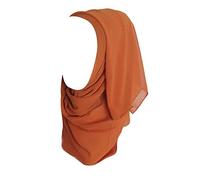 Ladies Chiffon Oversized Plain Scarf Women Quality Large Maxi Hijab Shawl (Rust)