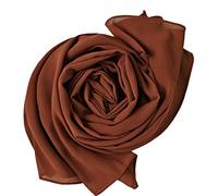 Ladies "Chiffon" Oversized Plain Scarf Women Top Quality Large Maxi Hijab Shawl (Burnt Orang)