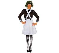 Ladies Chocolate Factory Worker - Medium - Fancy Dress Costume Book Week Character Brown Top + White Dungarees