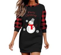 Ladies Christmas Dress, Party Dress Women'S Christmas Snowflakes Xmas Elf Santa Dresses For Women UK Elegant Ladies Fancy Costumes Mrs Santa Claus Costume