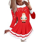 Ladies Christmas Dress, Santa Dress Mrs Claus Outfit For Women UK Elegant Party Casual Maxi Dresses For Women UK Christmas Costume Mrs Santa Claus Costume