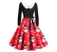 Ladies Christmas Dress, Women Retro V-Neck Spaghetti Dress Mrs Santa Red Velvet A-Line V-Neck Sexy Christmas Dresses Sleeveless Summer Dresses for Women Costume Adult Mrs Santa Claus Costume