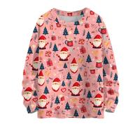 Ladies Christmas Jumper Christmas Tops for Women Printed Crew Neck Sweater Long Sleeve Tops for Parade Vintage Comfortable Clothes in Holiday Party Elegant Outfits at Party Watermelon Red S