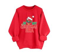 Ladies Christmas Jumpers Christmas Red Wine Glass Printed Ugly Jumper Funny Xmas Oversized Sweatshirt Plus Size Novelty Graphic Sweatshirts Autumn Winter Warm Pullover Long Sleeve Tops Women S-XXL