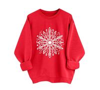 Ladies Christmas Jumpers Christmas Red Wine Glass Printed Ugly Jumper Funny Xmas Oversized Sweatshirt Plus Size Novelty Graphic Sweatshirts Autumn Winter Warm Pullover Long Sleeve Tops Women S-XXL