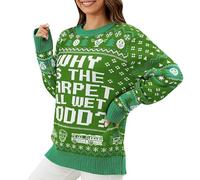 Ladies Christmas Jumpers, Christmas Sweaters for Women, Crew Neck Knitted Jumper Tops Stylish Alpaca Fair Isle Knitted Jumpers Ladies Xmas Jumpers Funny Xmas Jumpers Novelty Pullover Sweater