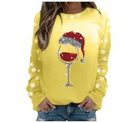 Ladies Christmas Jumpers Print Sweatshirt, Uk Oversized Jumper Funny Crewneck Pullover Ugly Casual Sweatshirts Stylish Loose Fit Weihnachtskleidung Cute Kostüm Longshirt