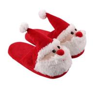 Ladies Christmas Slippers,Cozy Winter Indoor Slippers for Women with Festive Santa Design Fleece-Lined Comfort Everyday Leisure Footwear for Home and Holiday Moments (Red, 5.5)