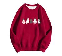 Ladies Christmas Sweatshirt Football Christmas Jumpers Thermal Fleece Jumpers Women Gilet Ladies Velvet Jackets Goth Hoodie Black Sequin Top Womens Black Long Padded Coat (Red, XXL)