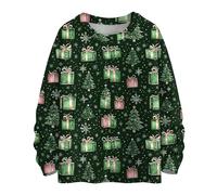 Ladies Christmas T Shirt Christmas Jumper Womens Classic Casual Clothes Vintage Tops at Family Gathering Resistant Printed Sweater to Gathering Comfortable Outfits for Parade Army Green XXL