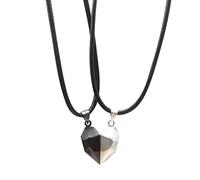 Ladies Chunky Necklace and Pendants Couple Paired Broken Heart Pendant Necklace For Couples Lover Best Friend Gift Wedding Valentine's Day Magnet Necklaces A Pair Of Wishing (BK1, One Size)