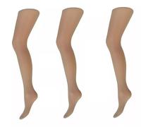 Ladies Cindy 20 Deneir Ladder Resist 100% Nylon Tights with Panel Gusset | 1Pair, 3Pairs & 6Pairs | (UK, Alpha, XL, Regular, Regular, Bamboo (3Pairs))