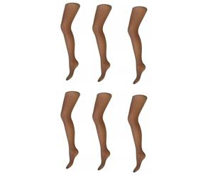 Ladies Cindy 20 Deneir Ladder Resist 100% Nylon Tights with Panel Gusset | 1Pair, 3Pairs & 6Pairs | (UK, Alpha, L, Regular, Regular, Paloma Mink (6Pairs))