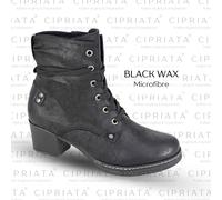 Ladies Cipriata Ankle Boots High Heeled Military Biker Comfort Lace Up 6 Eyelet