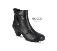 Ladies Cipriata Leather Ankle Boots Memory Foam Zip Block Heel Boots UK 3-8