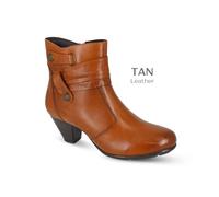 Ladies Cipriata Leather Ankle Boots Memory Foam Zip Block Heel Boots UK 3-8