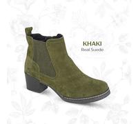 Cipriata L541 ALESSINA Real Suede Ankle Boot (Khaki Real Suede, UK Footwear Size System, Adult, Women, Numeric, Medium, 5)
