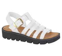 Cipriata L415G-4 Womens T-Bar Halter Wedge Sandals White, size 4