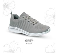 Cipriata Leona Ladies Sparkle Lace Up Trainers Grey UK 8